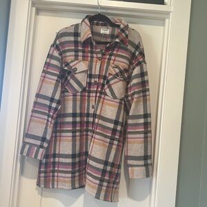 Hurley Multicolor Plaid flannel fleece Shacket Jacket